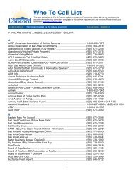 Who To Call List - City of Concord