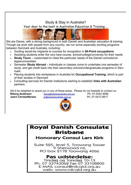 Medlemsblad - The Danish Club in Brisbane, Australia