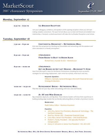 Monday, September 17 - The Entrepreneurial Insurance Symposium