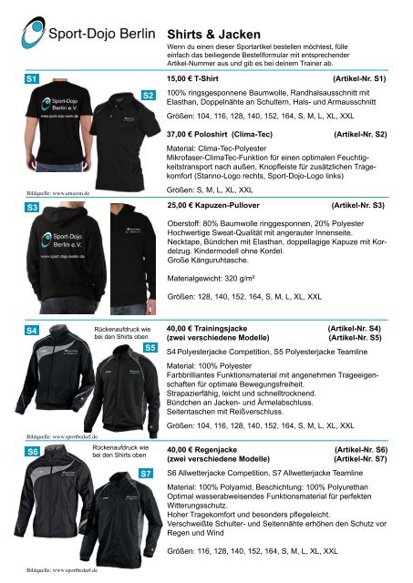 Vereins-Katalog Judoanzüge Shirts & Jacken ... - Sport-Dojo Berlin