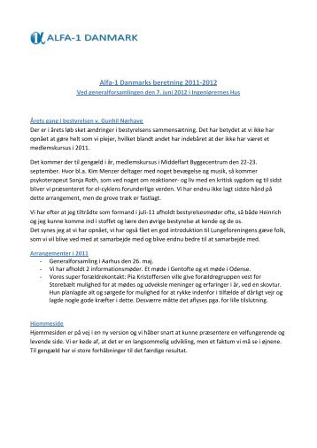 Ãrsberetning 2012 - Danmarks Lungeforening