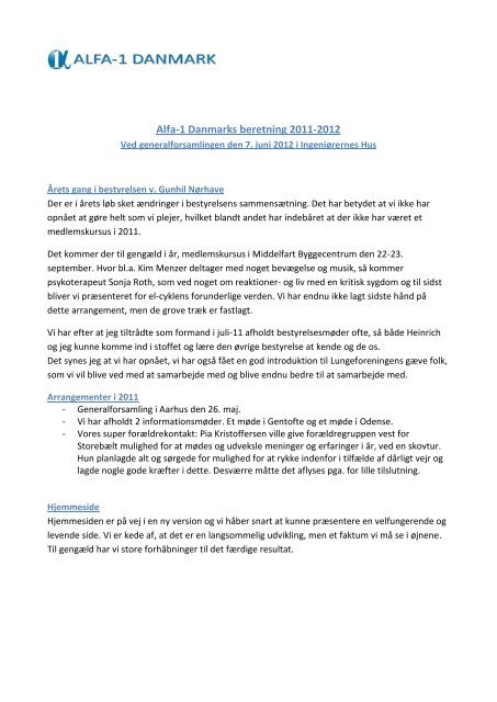 Ãrsberetning 2012 - Danmarks Lungeforening