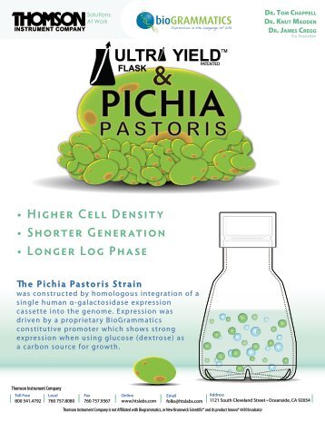 Download PDF version Pichia Pastoris & Ultra Yield Flasks