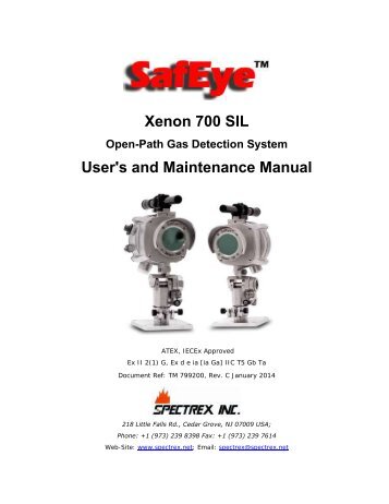 Xenon 700 SIL User's and Maintenance Manual - Spectrex Inc.