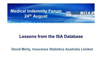 David Minty Powerpoint Presentation - Medical Indemnity Industry ...