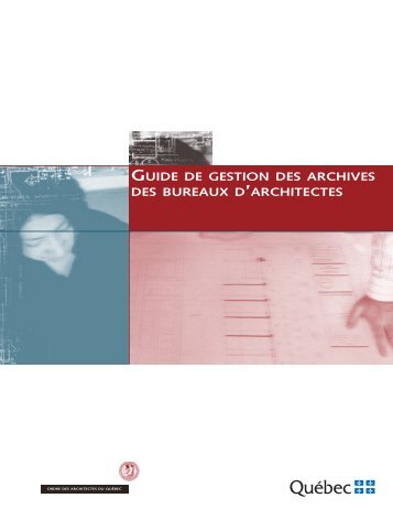Guide de gestion des archives des bureaux d'architectes