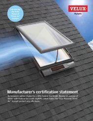 Manufacturer's certification statement - Velux