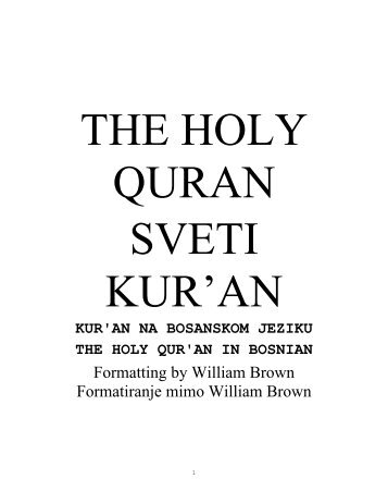 THE HOLY QURAN Svet Quran