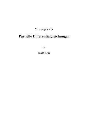 Partielle Differentialgleichungen - Universität Bonn