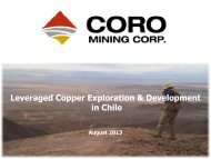 View our Latest Corporate Presentation (PDF) - CORO Mining Corp.