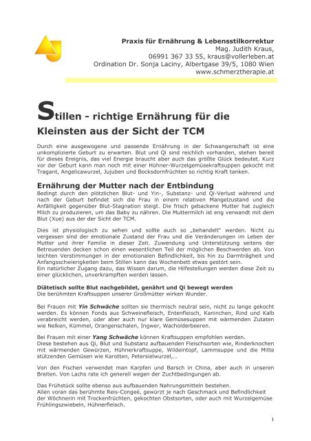 Ernährung während der Stillzeit - Dr. med. Sonja Laciny