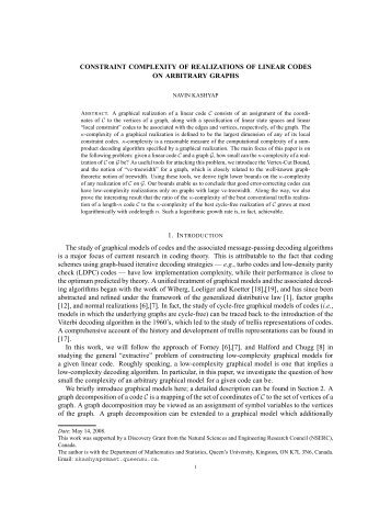 CONSTRAINT COMPLEXITY OF REALIZATIONS OF LINEAR ...