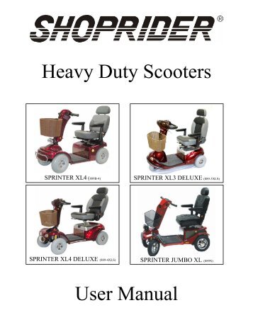 Heavy Duty Scooters User Manual - Shoprider