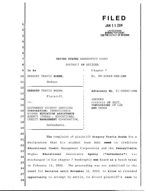 Jan 1 5 2004 United States Bankruptcy Court District Of Jan 1 5 2004 United States Bankruptcy Court District Of