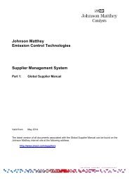 Global Supplier Manual - Johnson Matthey - Emission Control ...