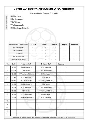Franz & Winter Cup 2012 des SV Nienhagen