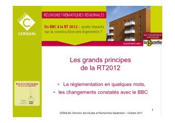 Grands principes RT 2012 - Qualité Logement