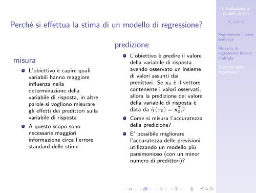 Introduzione ai modelli lineari - Analisi statistica ... - Docente.unicas.it