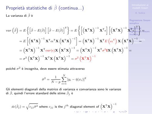 Introduzione ai modelli lineari - Analisi statistica ... - Docente.unicas.it