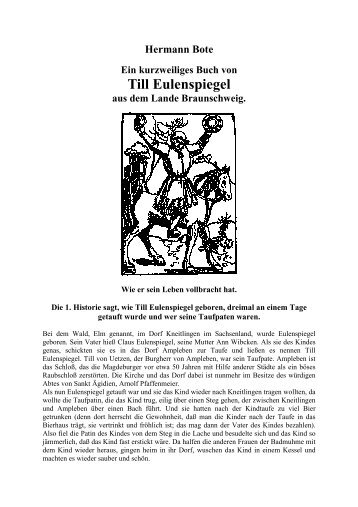 Hermann Bote Ein kurzweiliges Buch von Till Eulenspiegel aus dem ...