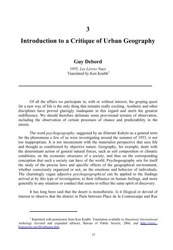 3 Introduction to a Critique of Urban Geography - Praxis (e)Press