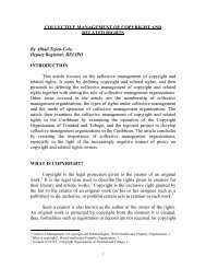 collective management of copyright and related rights - Belize ...