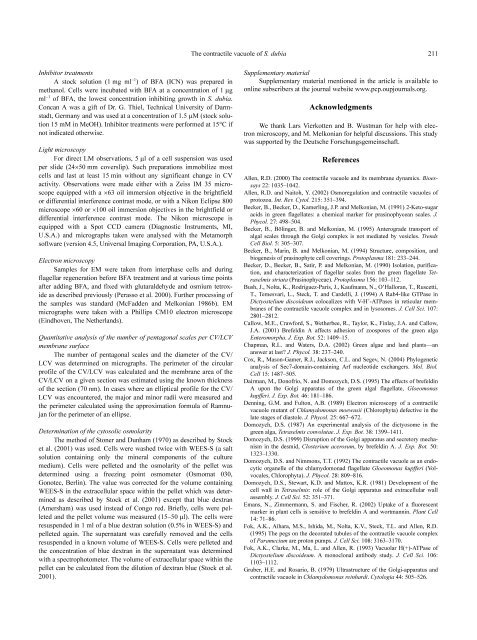 Inhibition of Contractile Vacuole Function by ... - Universität zu Köln