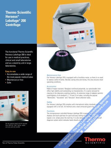 Thermo Scientific HeraeusÂ® LabofugeÂ® 200 Centrifuge - DJB Labcare