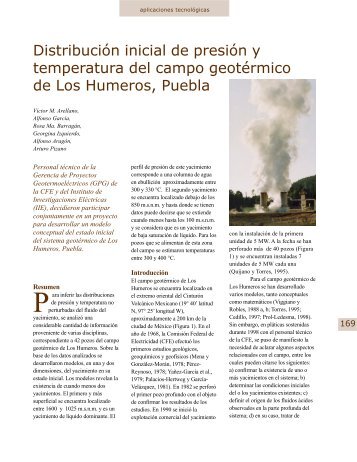 DistribuciÃ³n inicial de presiÃ³n y temperatura del campo geotÃ©rmico ...