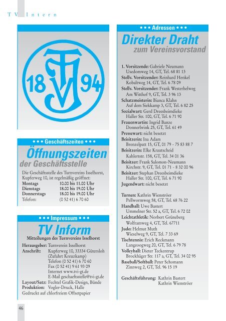 TV Inform Nr.80_1 - Turnverein Isselhorst v. 1894 eV