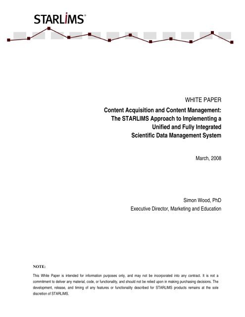 SDMS White Paper - Starlims