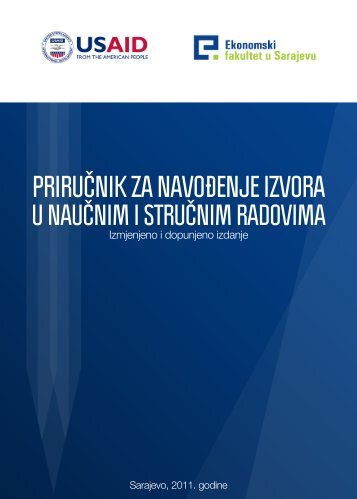 PriruÄnik za navoÄenje izvora u nauÄnim i struÄnim ... - Efsa.unsa.ba