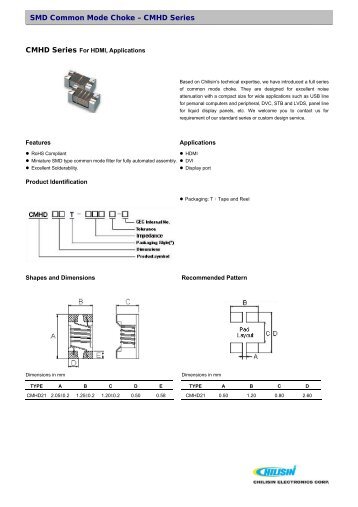 SMD Common Mode Choke â CMHD Series