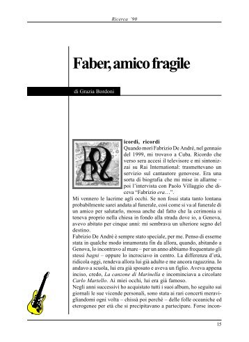 Faber, amico fragile - programmiastral.com