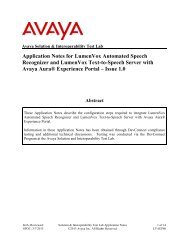 Application Notes for LumenVox Automated Speech ... - Avaya