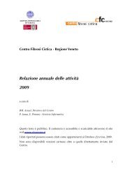 Relazione annuale delle attivitÃ  2009 - Centro Regionale Veneto ...