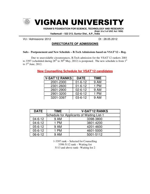 vignan university results 2015 vignan university results 2015
