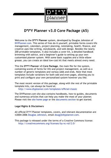D*I*Y Planner v3.0 Core Package (A5)