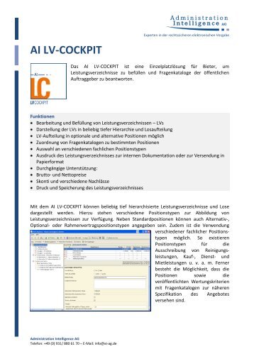 AI LV-COCKPIT - Administration Intelligence AG