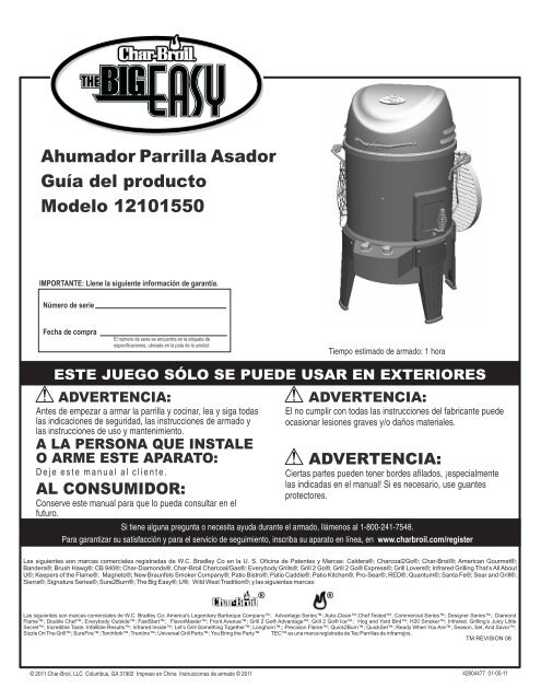 advertencia - Char-Broil Grills