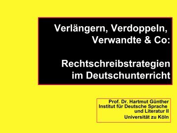 Rechtschreibstrategien im Deutschunterricht - Universität zu Köln
