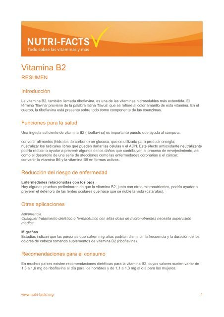 Vitamina B2 - Nutri-Facts.org