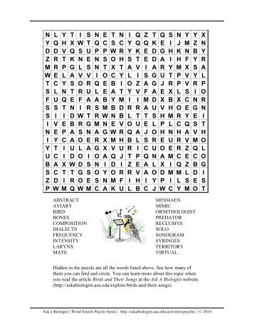 Word Search (PDF) - Ask A Biologist