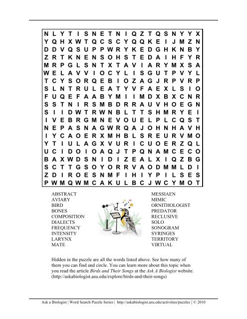 Word Search (PDF) - Ask A Biologist