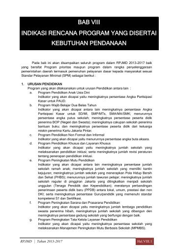 14 Bab 8 Program Pemb Daerah - Pusat Informasi Perencanaan ...