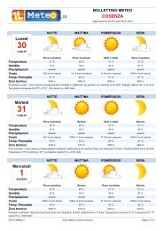 Bollettino Meteo Cosenza - ilmeteo.it