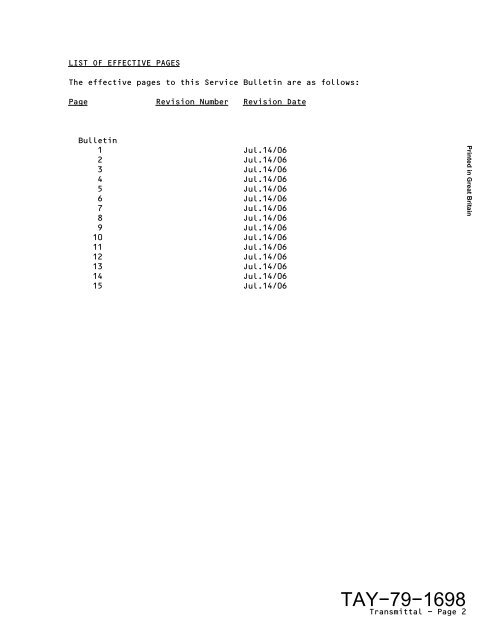 Rolls-Royce Remote Oil Filler Valve Bulletin - Code7700