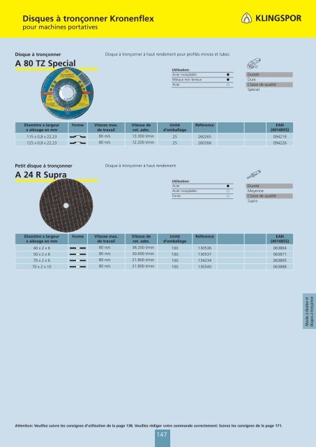 catalogue de KLINGSPOR