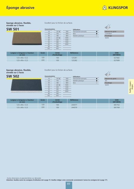 catalogue de KLINGSPOR