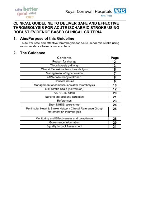 Stroke thrombolysis guideline extended age and treatment window